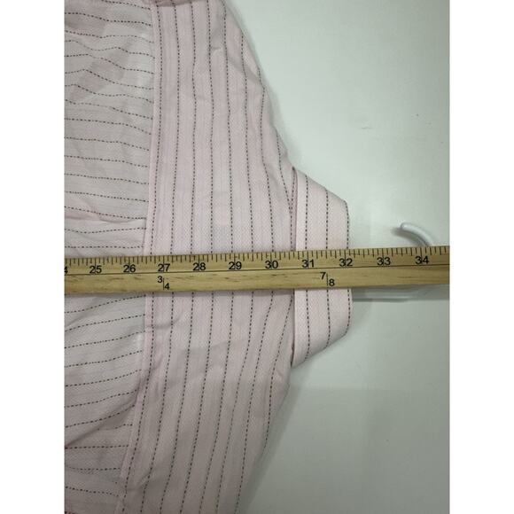 Sam Surin Mens New Royal Fashions Button-Down Shirt Pink Striped Long Sleeve - Picture 10 of 11